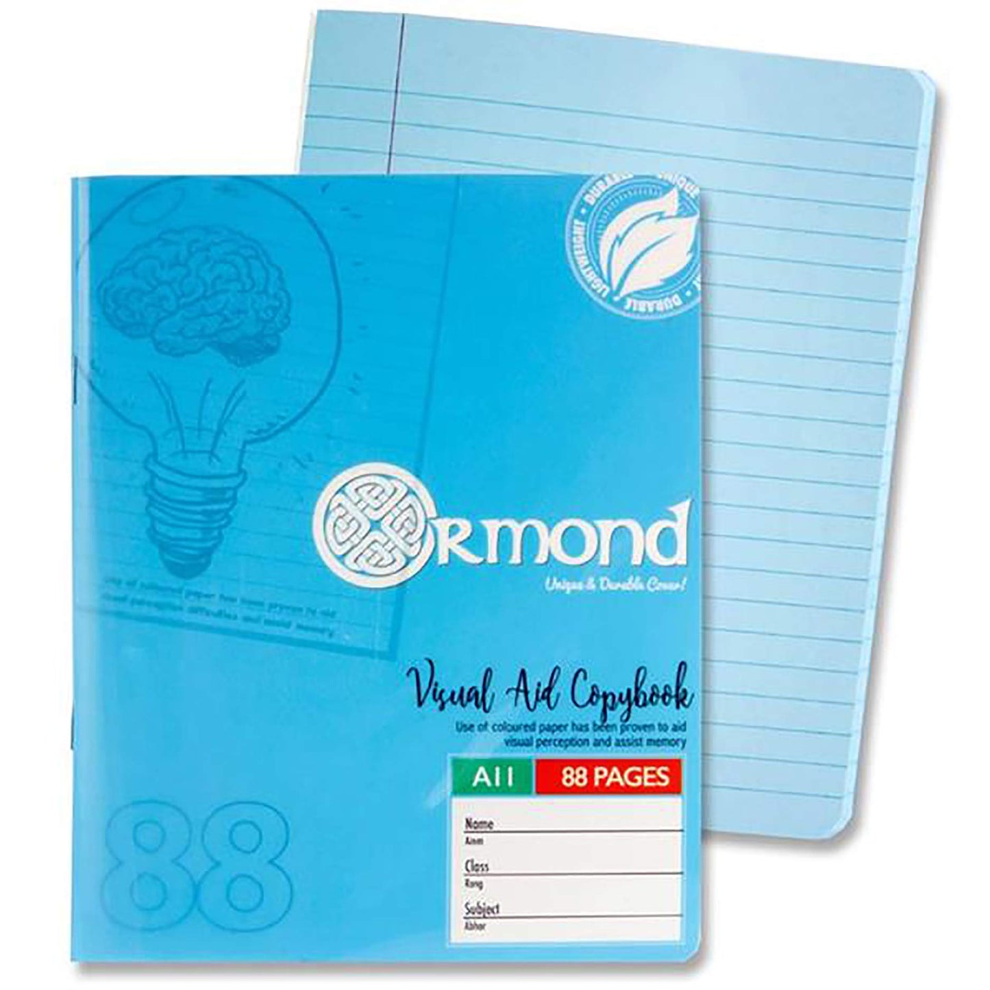 A11 Ormond Visual Memory Aid Copy Book with Plastic Cover Blue