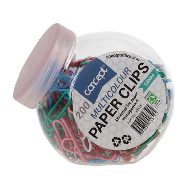 200 x 28mm Multicoloured Paper Clips