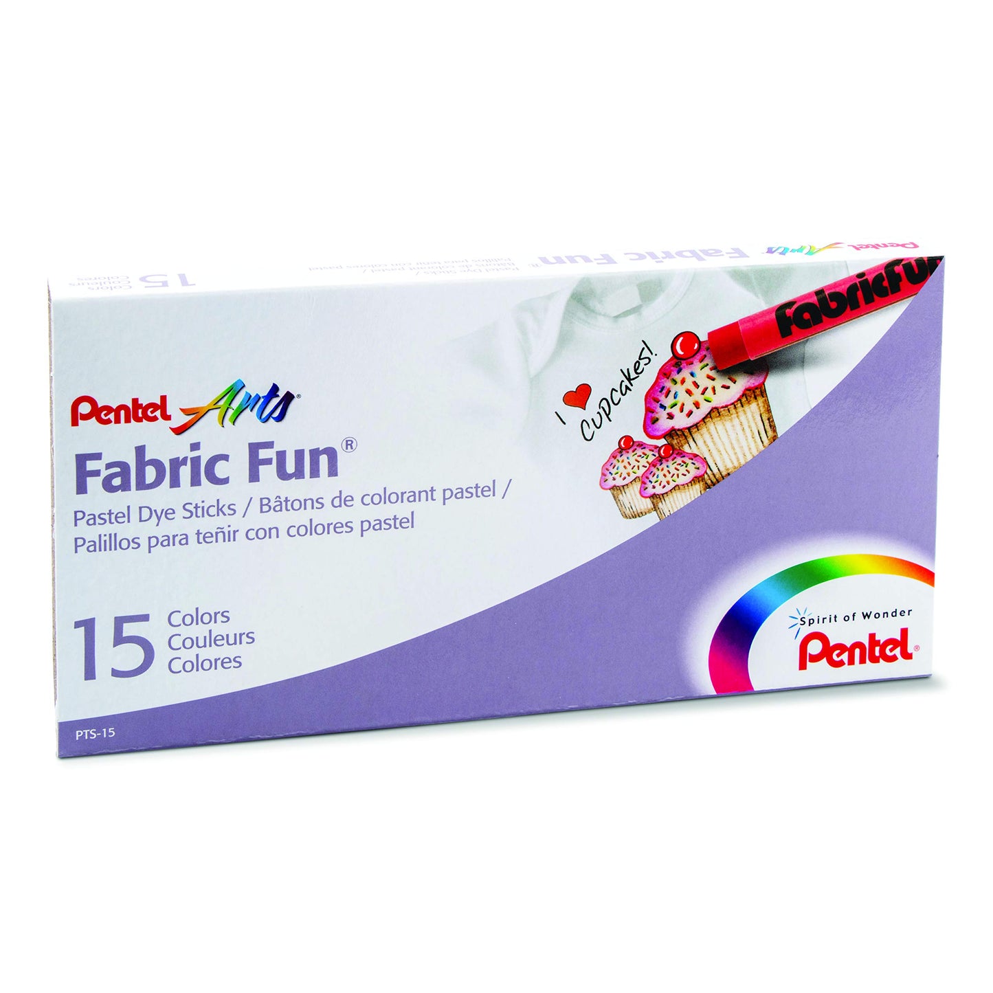 Pentel PTS15 Fabric Fun Pastel Dye Sticks Assorted Pack of 15