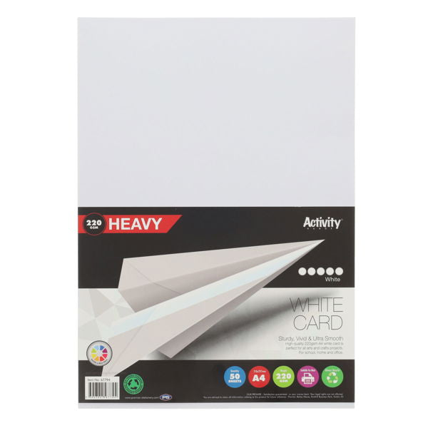 A4 220gsm Card Ivory or White 50 Sheets