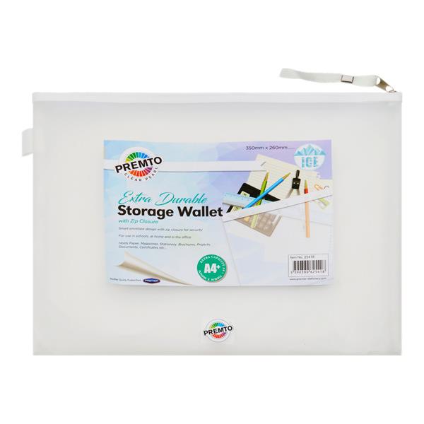 A4+ Extra Durable Storage Wallet - Ice Clear Pearl