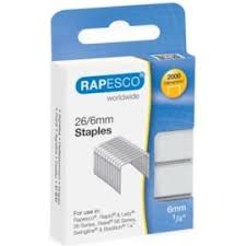 Rapesco 26/6mm Galvanised Staples Retail Pack (Pack 2000)