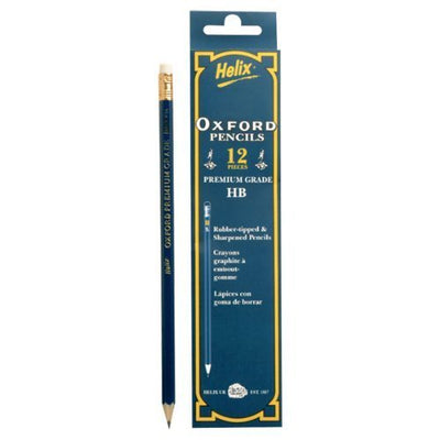 Oxford HB Rubber Tipped Pencils - Pack of 12
