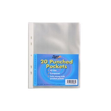 20 A5 Strong Plastic Poly Pockets Wallet Sleeves Clear