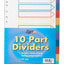 Tiger 10 Part Polypropylene A4 Dividers