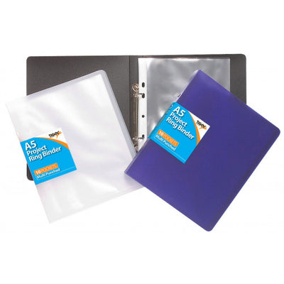 A5 Slim Ring Binder with 10 x A5 Punched Pockets