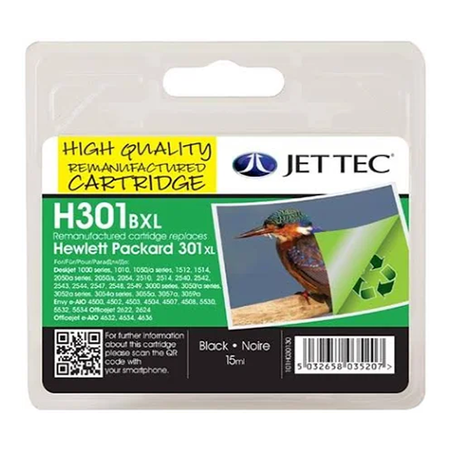 Jet Tec Hewlett Packard 301XL Black or Colour