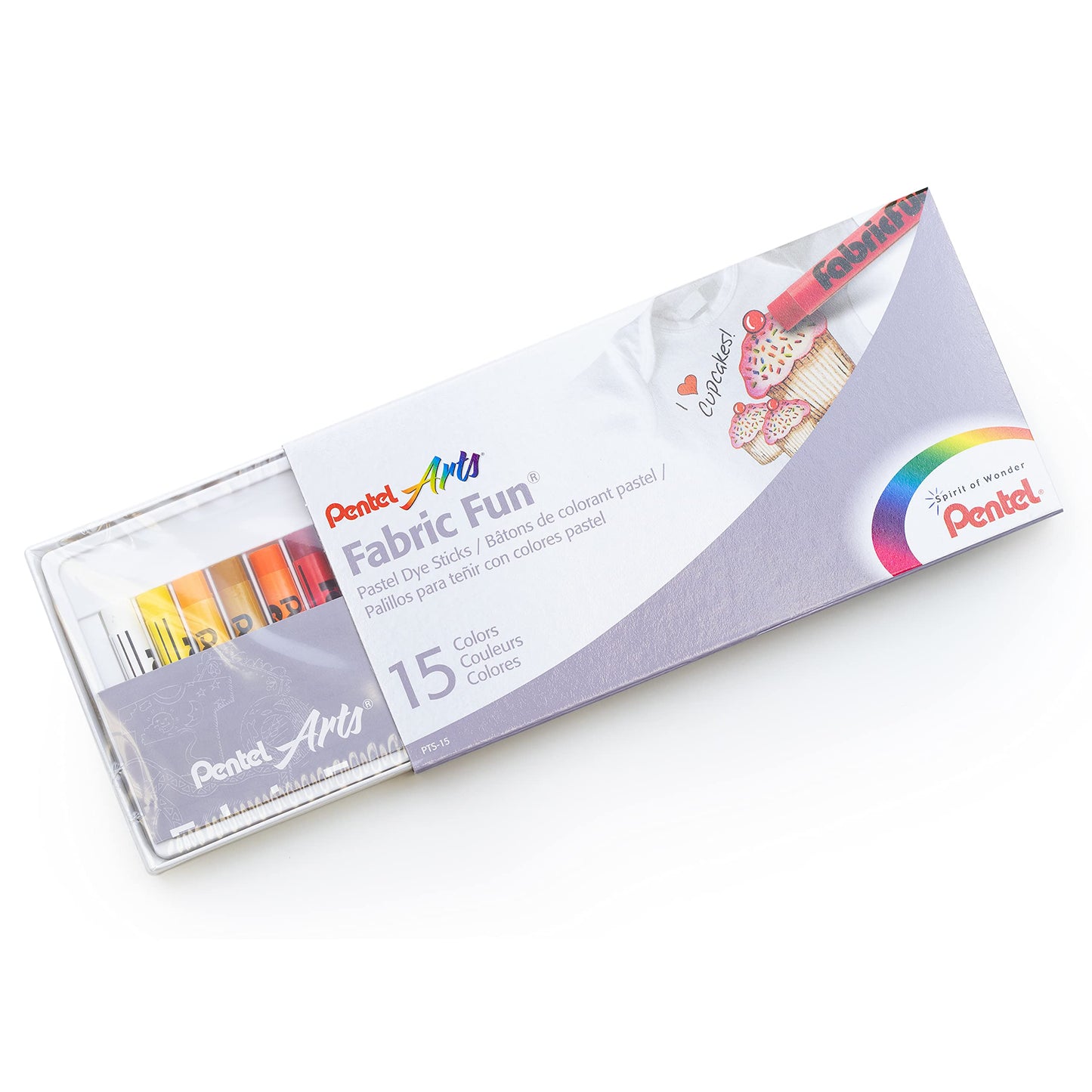 Pentel PTS15 Fabric Fun Pastel Dye Sticks Assorted Pack of 15