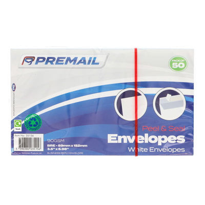 50 x White 3.5" x 6"  Peel and Seal Envelopes  89mmx152mm