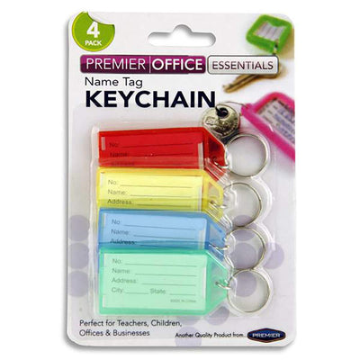 Name Tag Keyrings Pack of 4