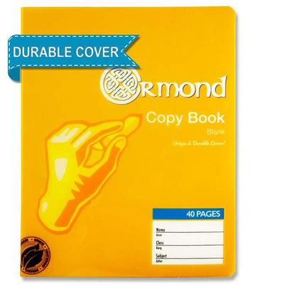 Ormond 40 Page Durable Cover Blank Copy Book Plastic Wipe Clean Cover