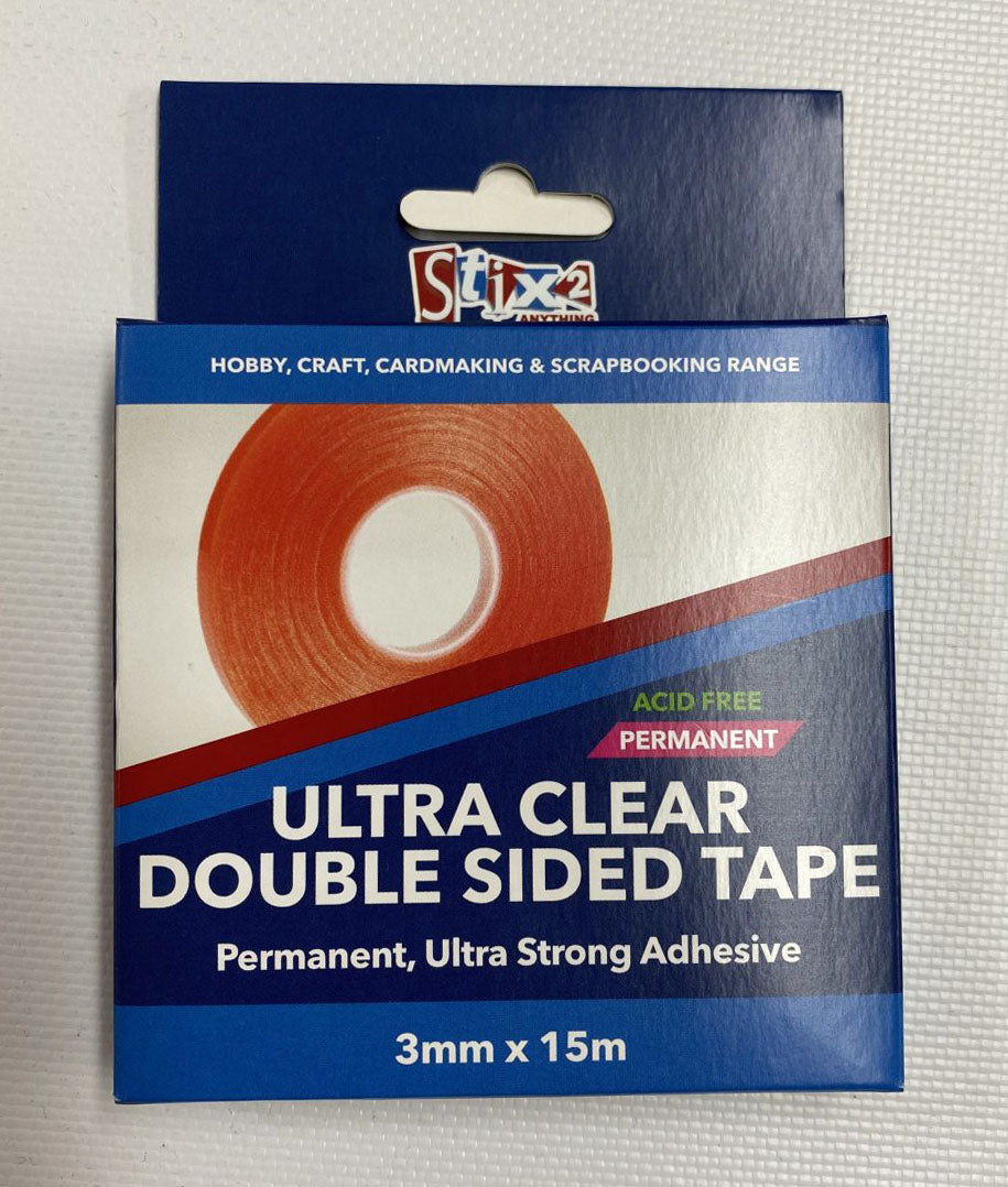 Stix2 Ultra Clear Permanent Double Sided Tape 5 Sizes