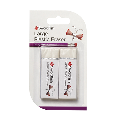 Swordfish 2 Pack of Large Plastic Erasers