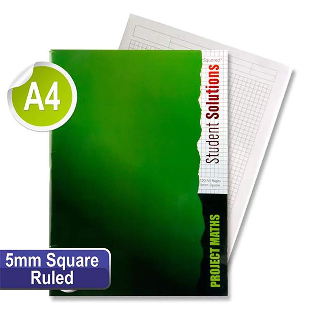 Student Solutions A4 120pg 5mm Square Project Maths Softback Copy Book