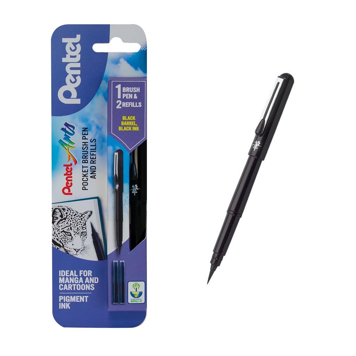 Pentel XGFKP/FP10-A Brush Pen and Two Refills