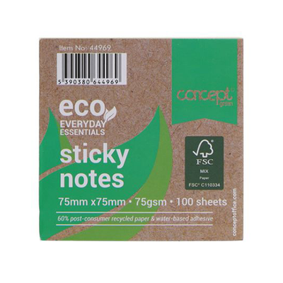 Concept eco Yellow Sticky Notes 75mmx75mm