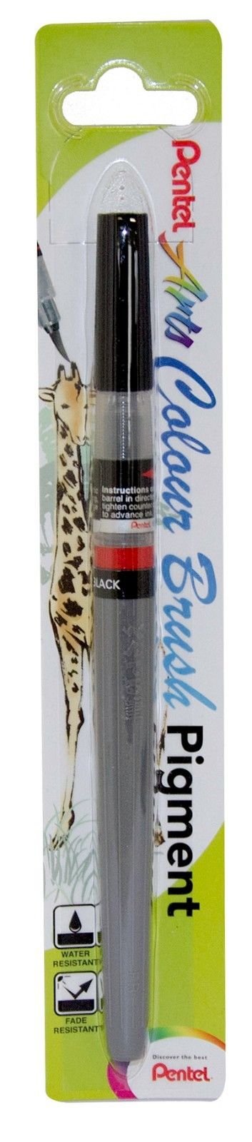 Pentel Black Permanent Brush Marker Pen Art Colour Pigment Ink