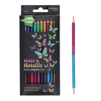 World of Colour 12 Matt and Metallic Pencils 24 Colours