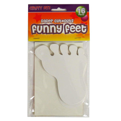 Crafty Kidz Paper Cut Outs Funny Feet Pack of 16