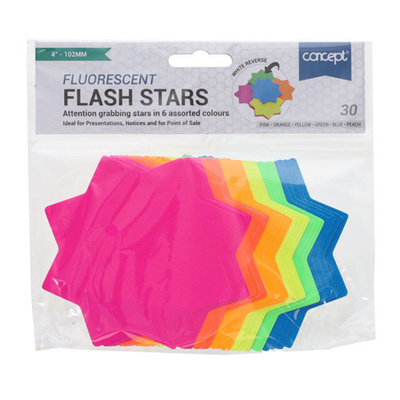30 x  4-Inch Flash Fluorescent Stars