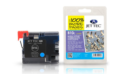 Jet Tec Compatible Ink Cartridge for Brother LC1000/970 - Cyan