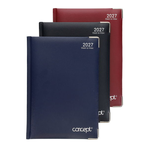 2027 A5 Week To View Diary With Padded Cover
