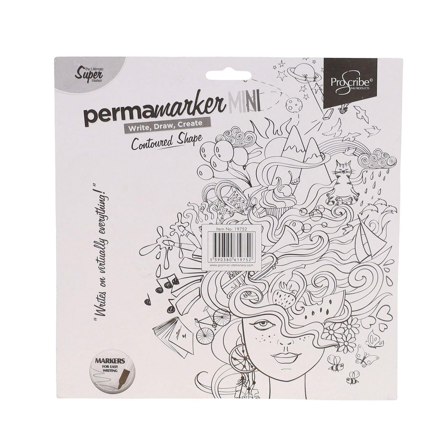 Pro:Scribe 8 Mini Permanent Markers  Assorted