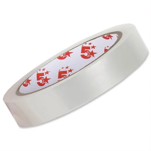 5 Star Easy Tear Clear Tape Rolls 19mm x 66m Pack