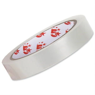 5 Star Easy Tear Clear Tape Rolls 19mm x 66m Pack