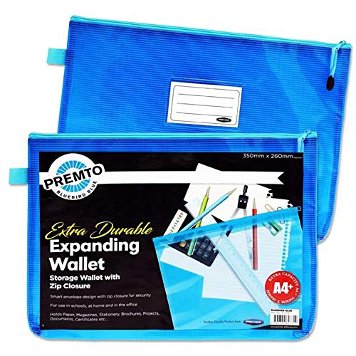 A4+ Extra Durable Mesh Storage Wallet Choice of 5 Colours