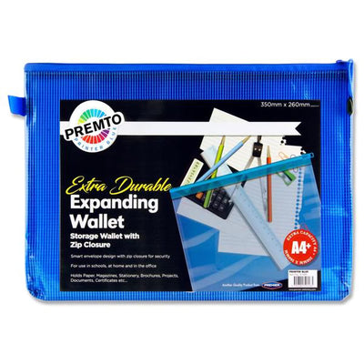 A4+ Extra Durable Mesh Storage Wallet Choice of 5 Colours