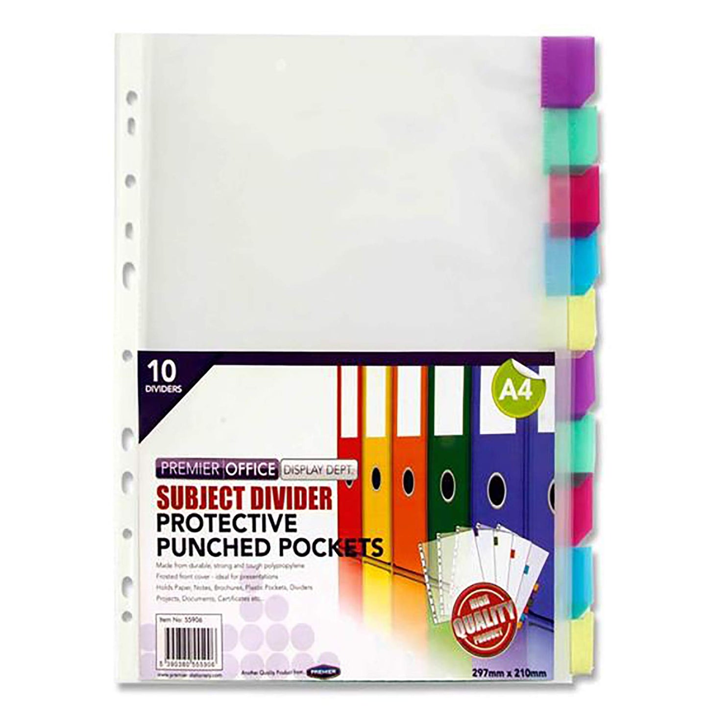 A4 Punched Pocket with 10 Part Dividers
