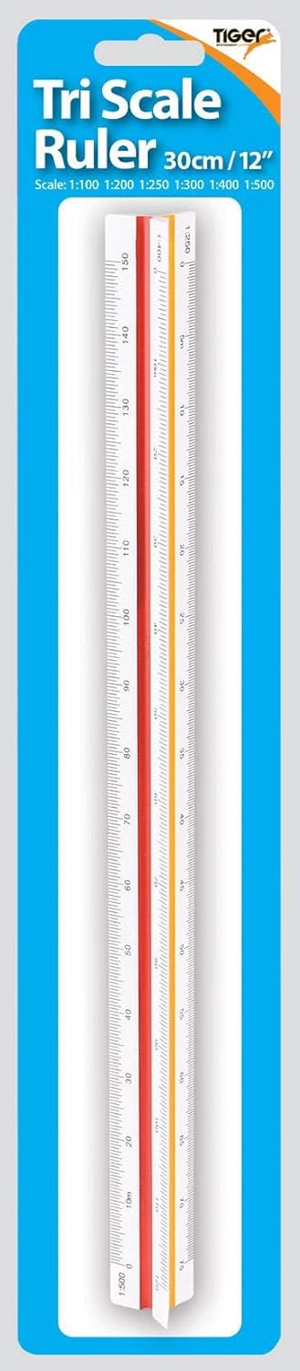 Tiger 30cm Triangular Architect Scale Ruler