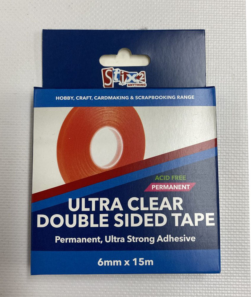 Stix2 Ultra Clear Permanent Double Sided Tape 5 Sizes