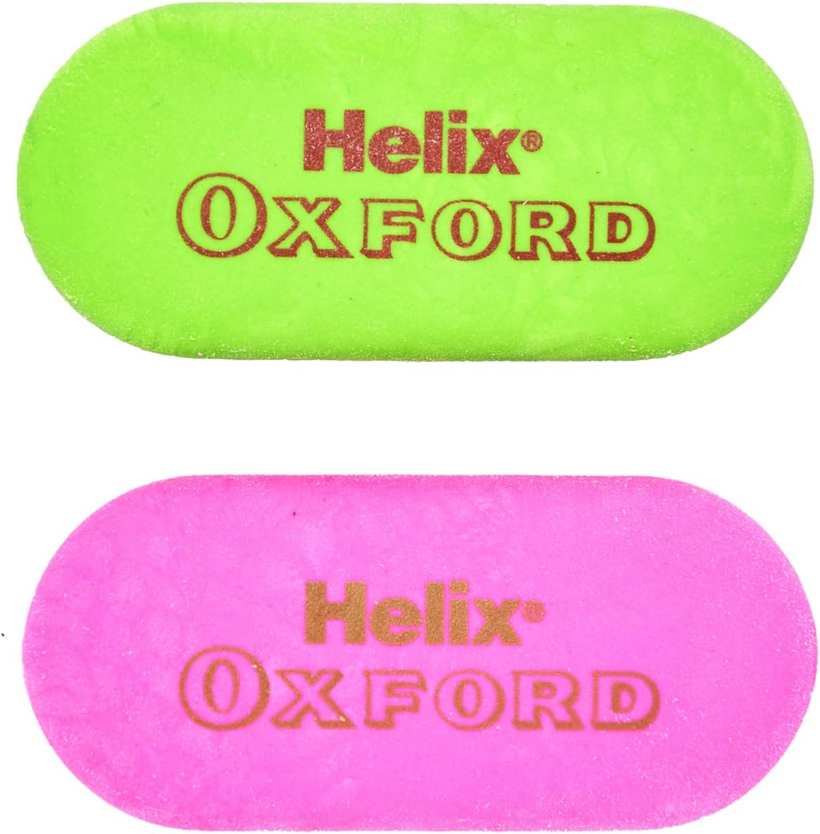 Helix Oxford Clash Twin Pack of Erasers - Pink & Green