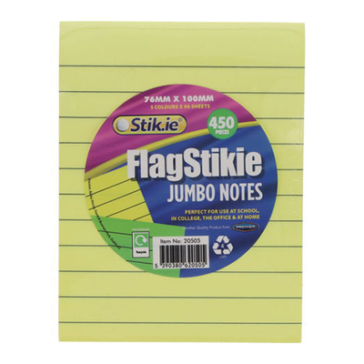 Stik.ie Stik-Ie 450 Flagstikie Ruled Notes 76mmx100mm