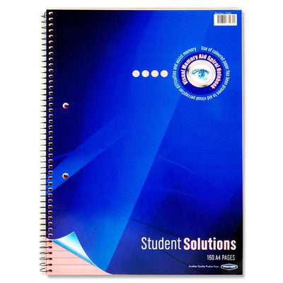A4 Student Solutions Spiral Bound Visual Memory Pad - Pink