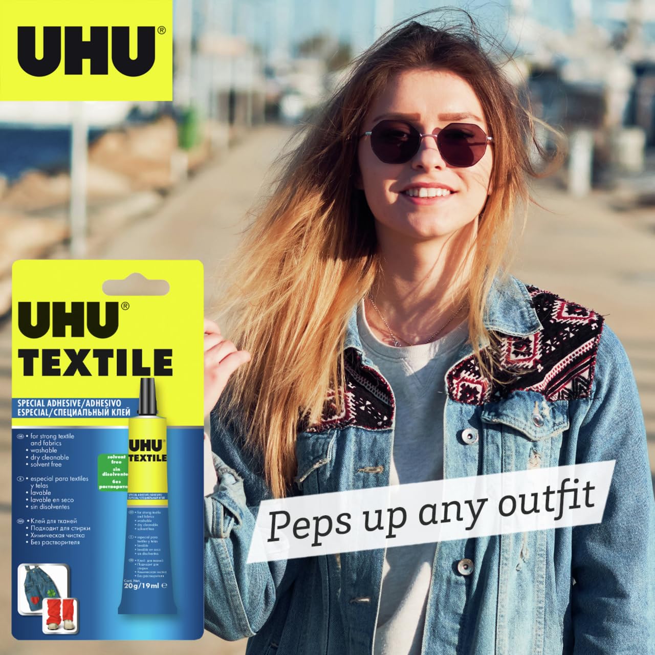 UHU Textile Solvent Free Fabric glue 19ml