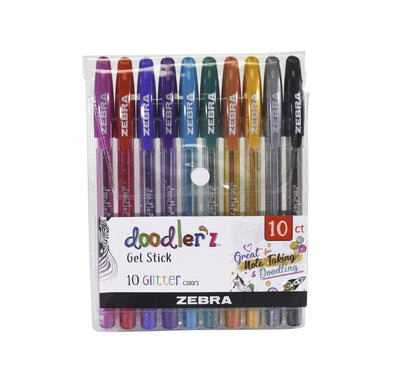 Zebra Z Grip Doodler'Z Glitter Gel Stick Pack of 10