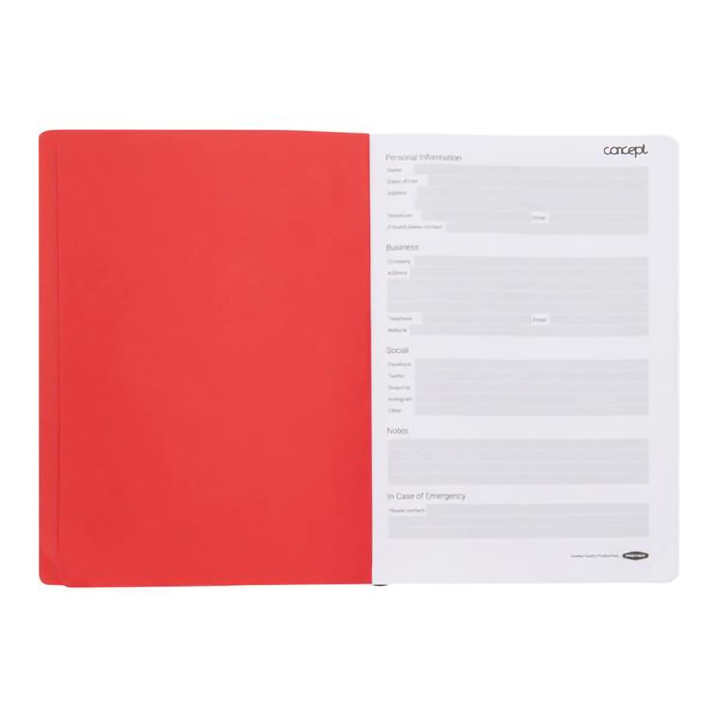 Concept A5 Journal with 272 Feint Ruled Pages.