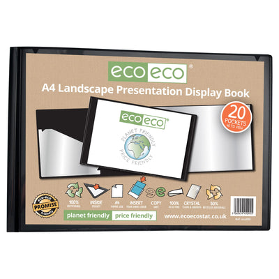 eco-eco 50% Recycled 20 Pocket Landscape Presentation Display Book
