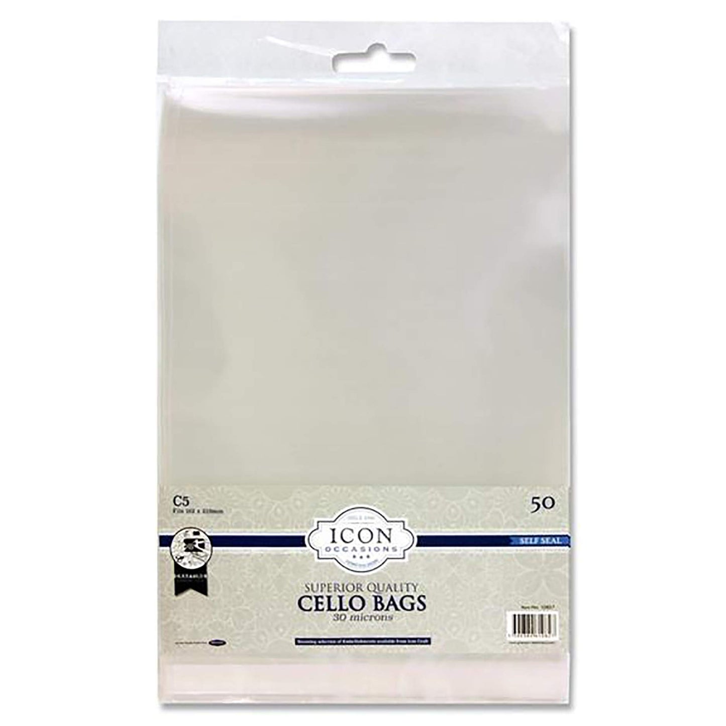 Icon Self Seal C6 Cello Bags Pack of 50