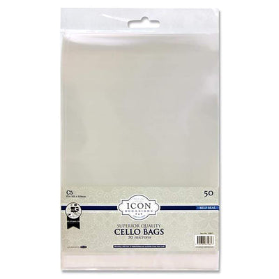 Icon Self Seal C6 Cello Bags Pack of 50