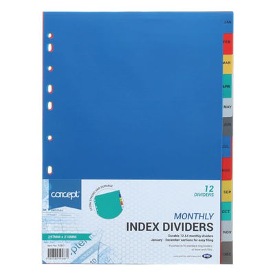 Concept A4 12 Part Jan-Dec Dividers