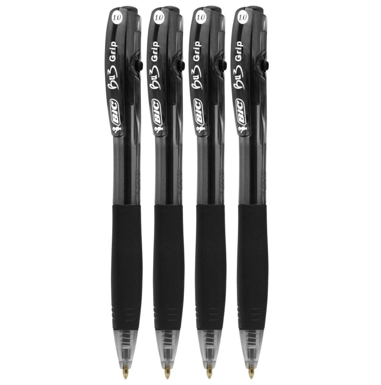 Bic Bu3 Grip 1.0 Retractable Ball Pen 4 Pack