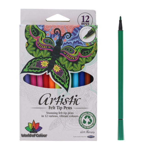 World of Colour 12 Art of Therapy Felt Tip Pens