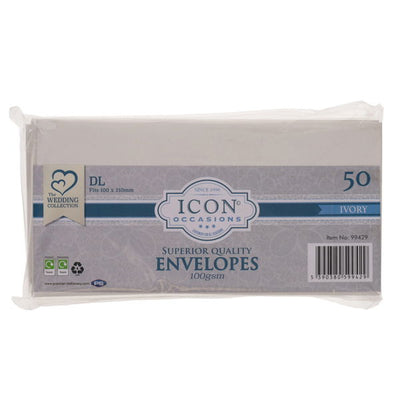 50 x Ivory DL 120gsm Elite Envelopes