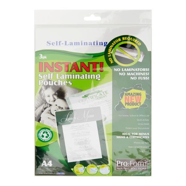 A4 Instant Self Seal Laminating Pouches - No Machine Needed - Pack of 3