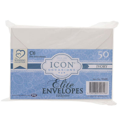 50 x Ivory C6 120gsm Elite Envelopes