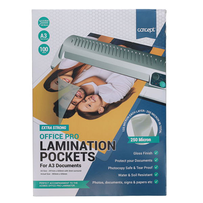 100 x A3 250 Micron Laminating Pouches